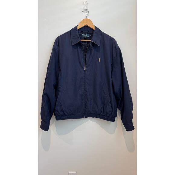 Ralph Lauren Men’s Navy Bomber Jacket – White Pony Logo – Size Large - Picture 4 of 9